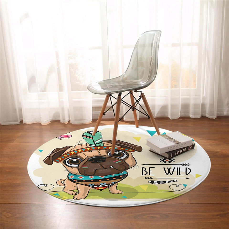 Tapis Rond Dessin de Chien – Image 2