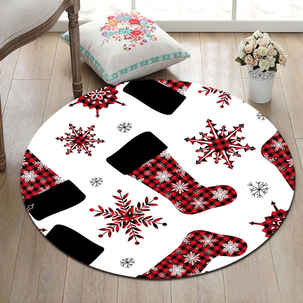 Tapis Rond Chaussettes De Noël – Image 3