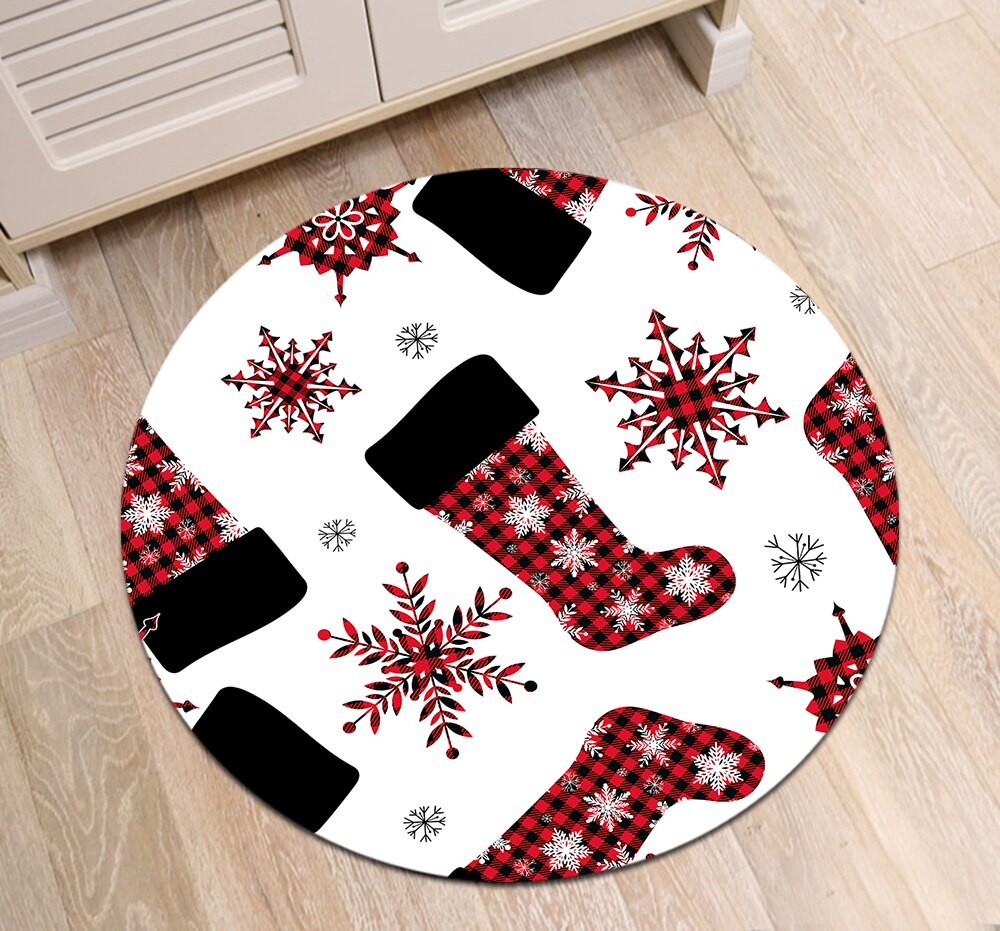 Tapis Rond Chaussettes De Noël – Image 2