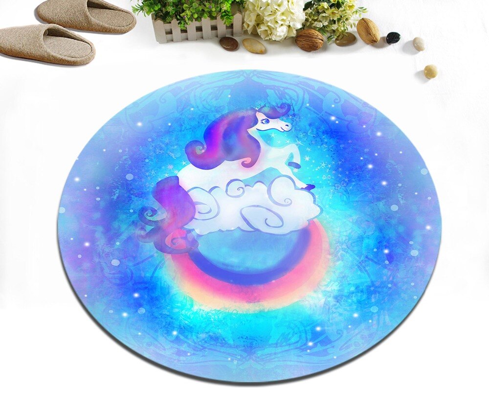 Tapis Rond Licorne Arc En ciel – Image 4