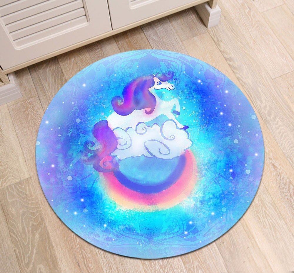Tapis Rond Licorne Arc En ciel – Image 3