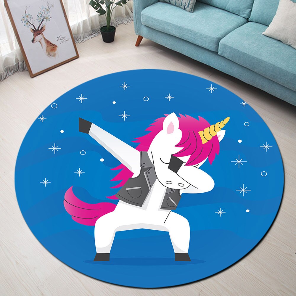 Tapis Rond Bleu Roi – Image 2