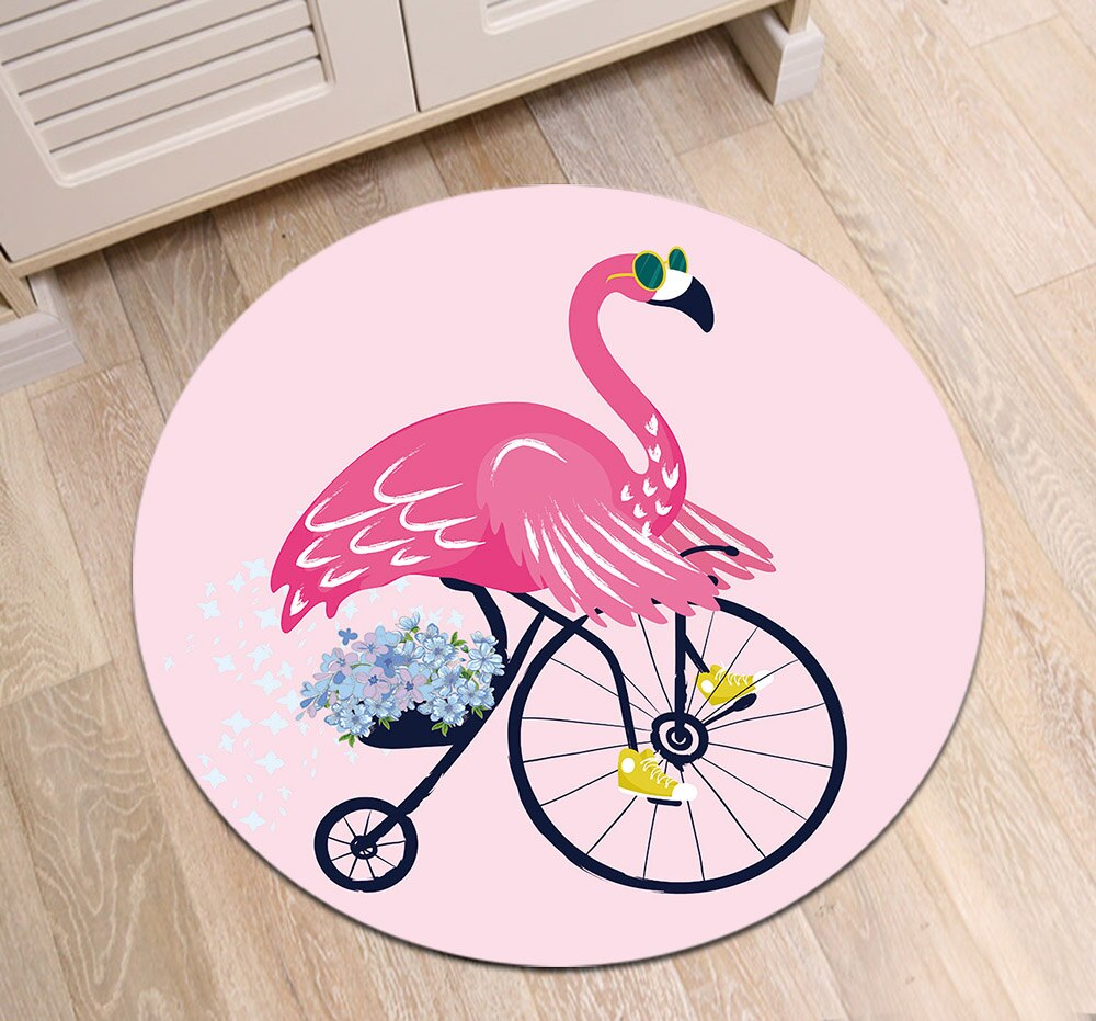 Tapis Rond Flamant Rose – Image 3