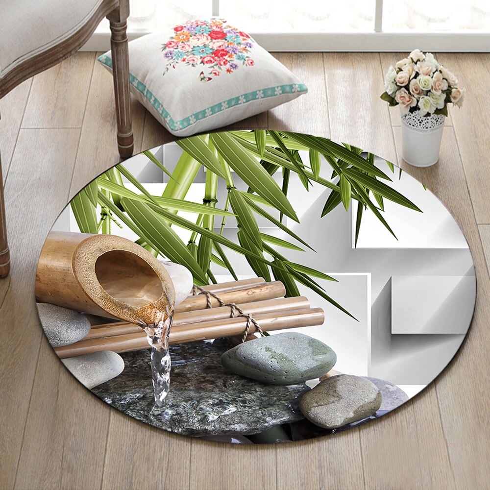 Tapis Rond Bambou – Image 2