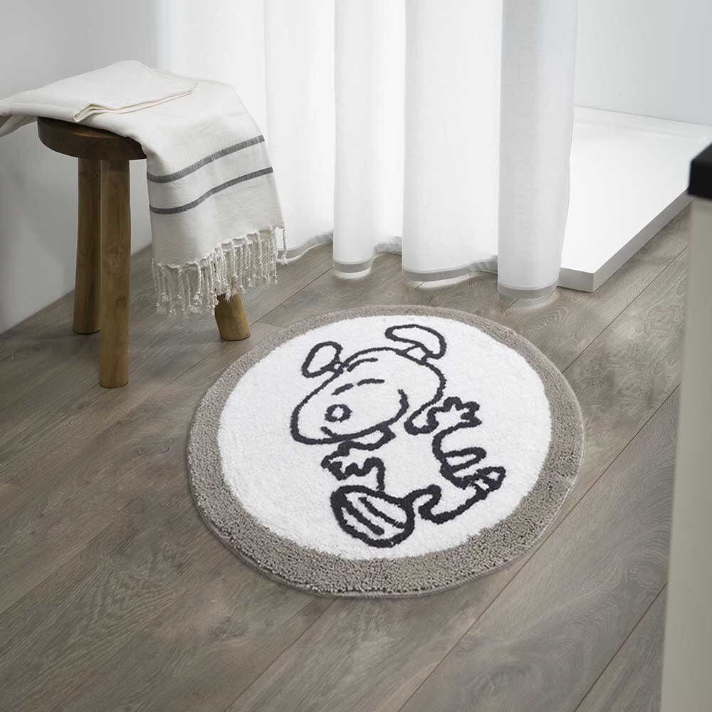 Tapis Rond Gris de Salle De Bain – Image 3
