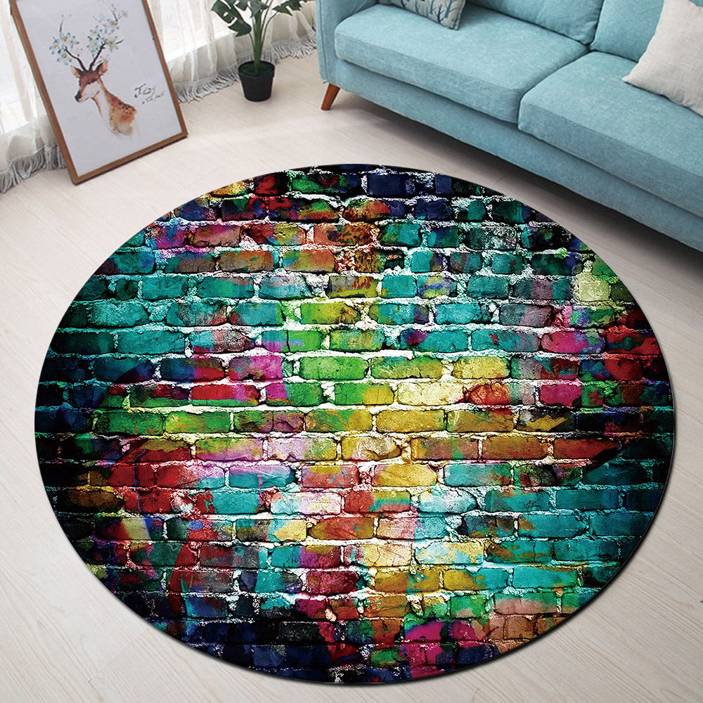 Tapis Rond Mur Coloré – Image 2