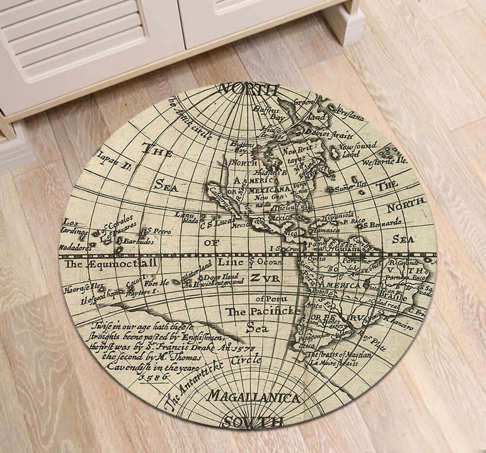 Tapis Rond Blanc Et Mauve – Image 3