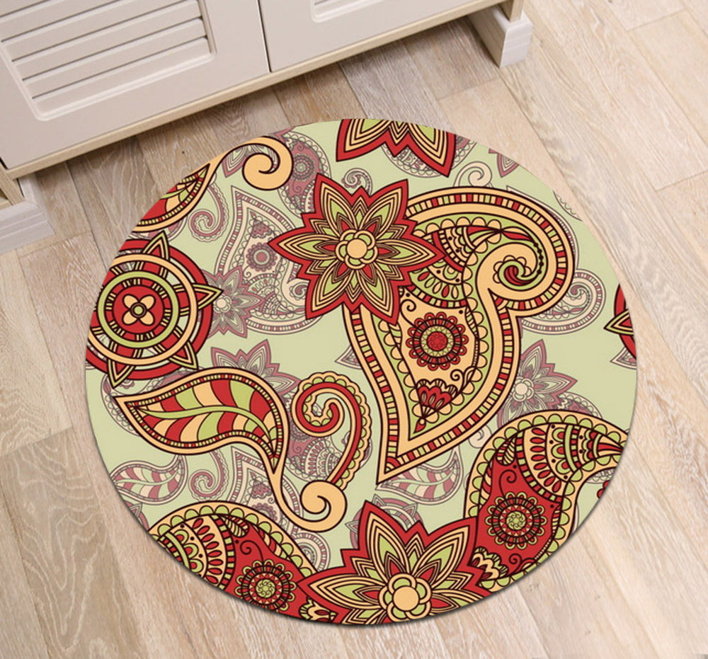 Tapis Rond Mandala Rouge – Image 3