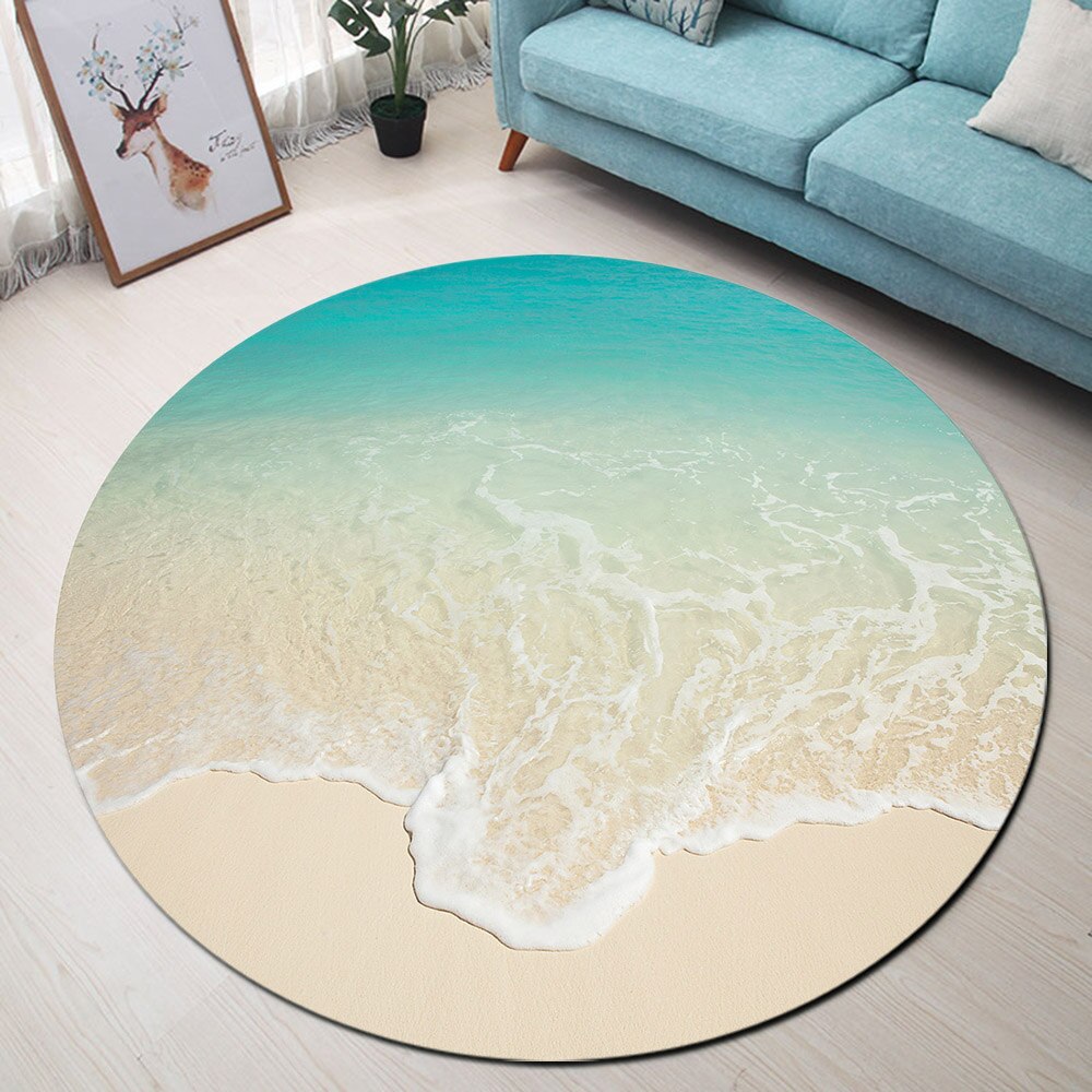 Tapis Rond Sable Blanc – Image 2