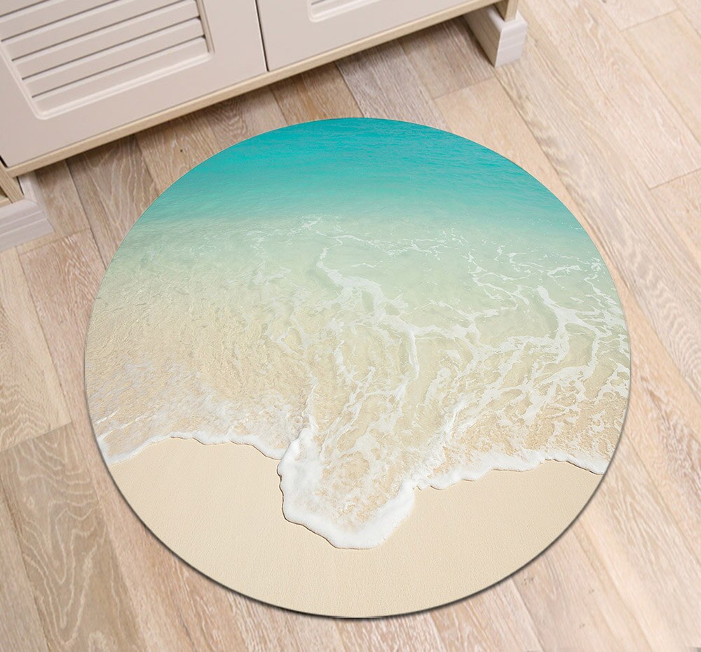 Tapis Rond Sable Blanc – Image 3