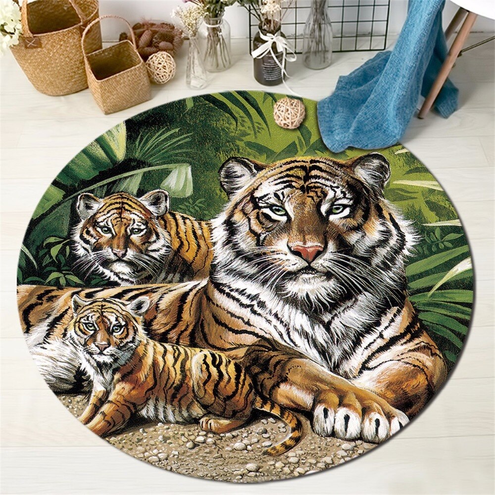 Tapis Rond Animaux Sauvage – Image 3