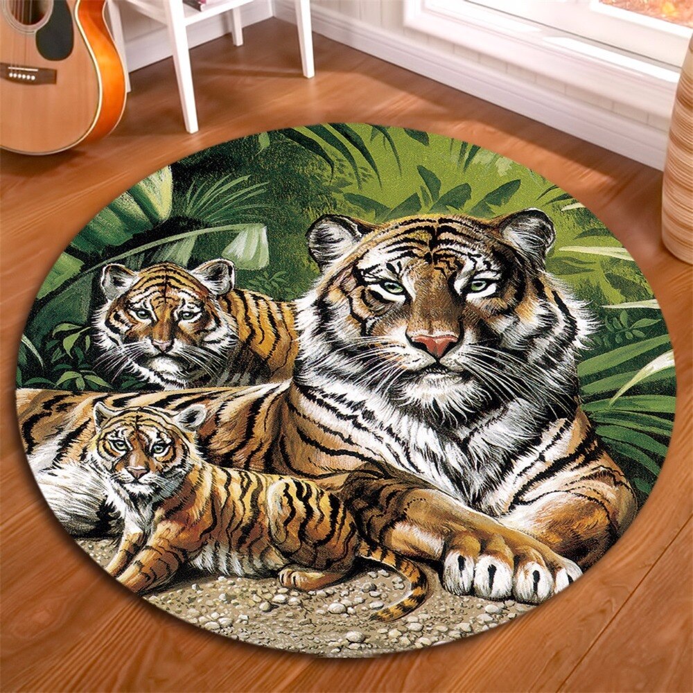 Tapis Rond Animaux Sauvage – Image 2