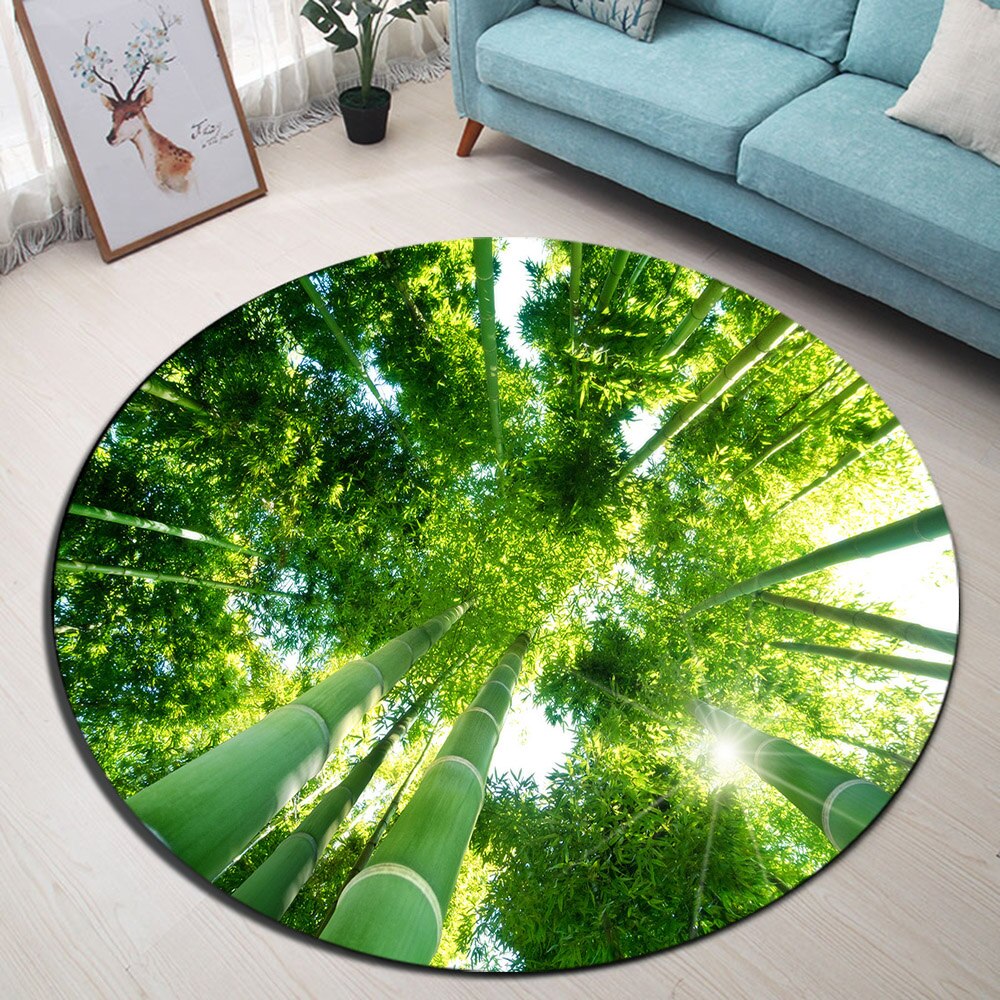 Tapis Rond Lamelles Bambou – Image 2