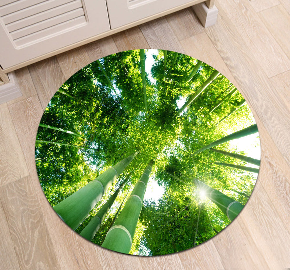 Tapis Rond Lamelles Bambou – Image 3