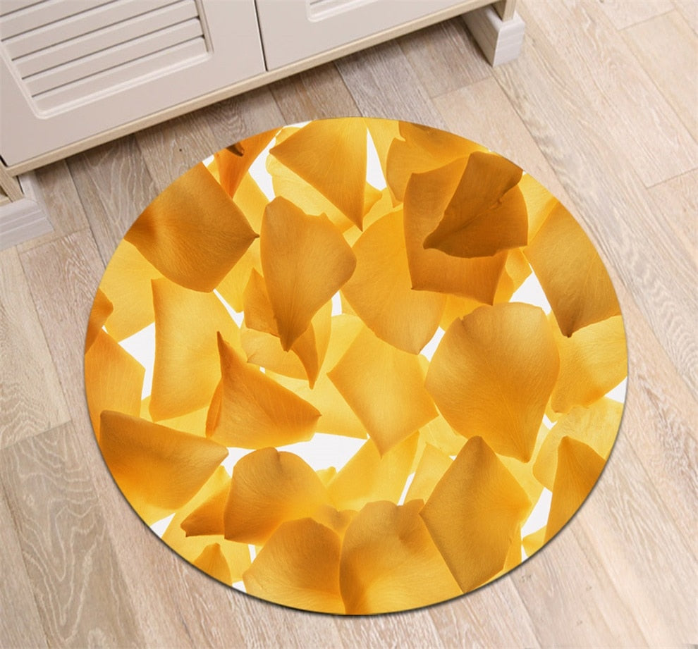 Tapis Rond Pétale Jaune – Image 3