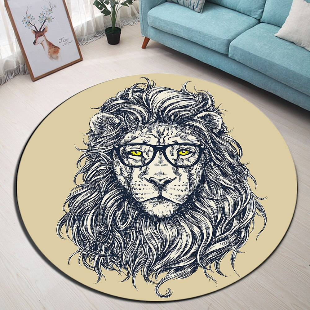 Tapis Rond Couleur Crème – Image 2