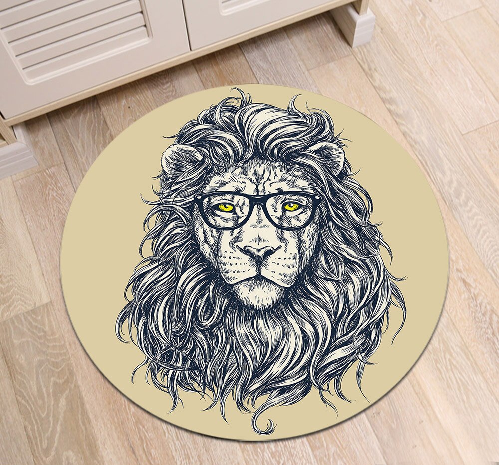Tapis Rond Couleur Crème – Image 3