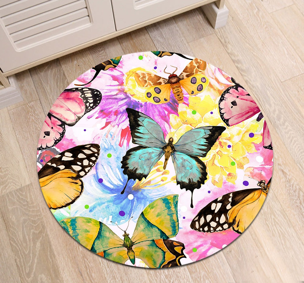 Tapis Rond Fille Papillon – Image 3