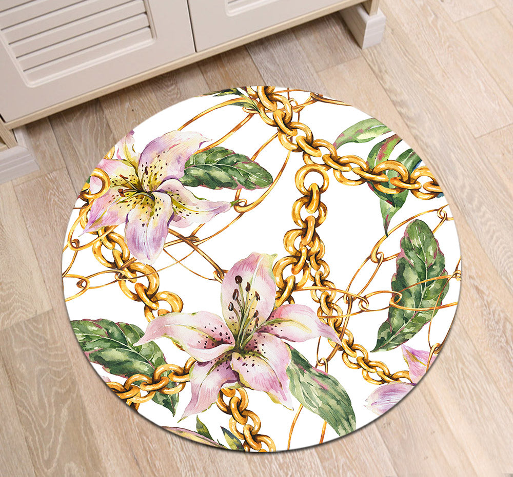 Tapis Rond Fleur De Lys – Image 3