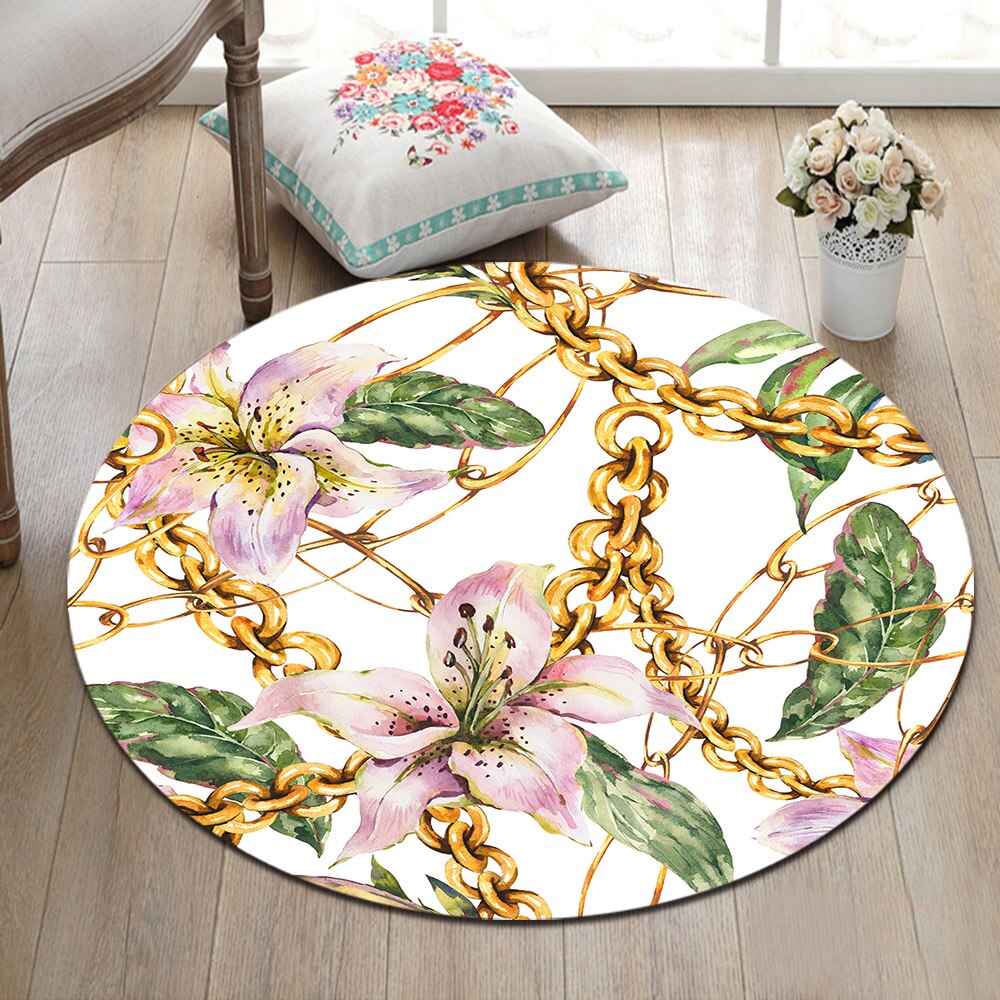 Tapis Rond Fleur De Lys – Image 2