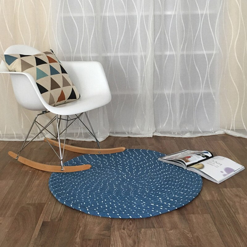 Tapis Rond Bleu Canard – Image 3