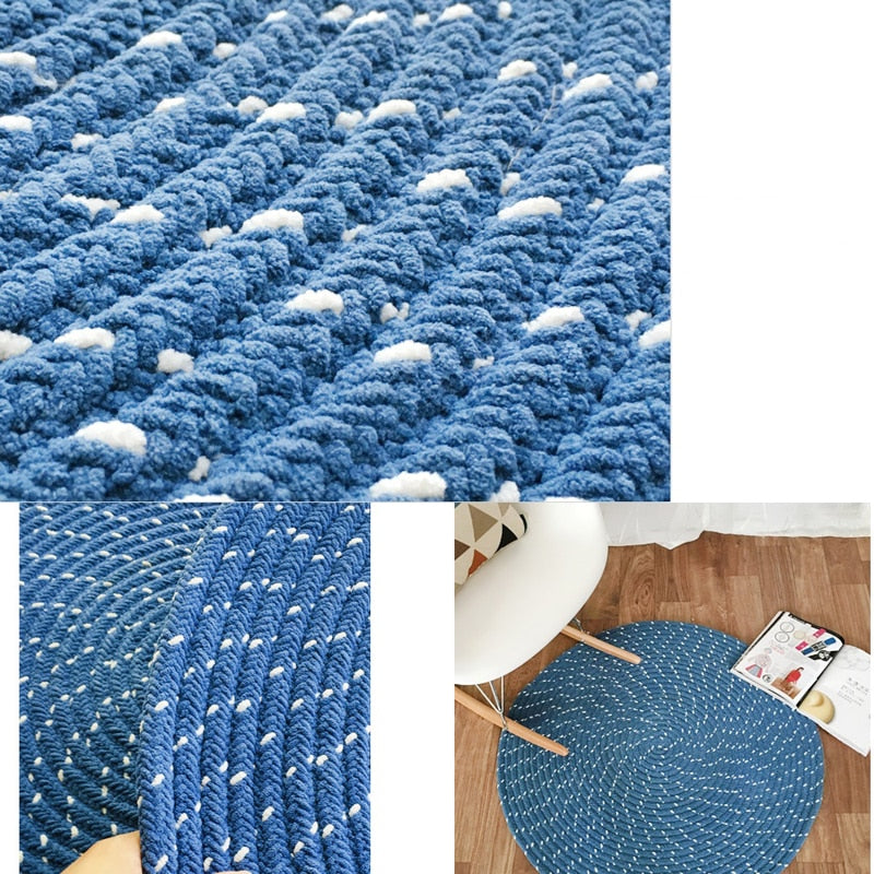 Tapis Rond Bleu Canard – Image 4