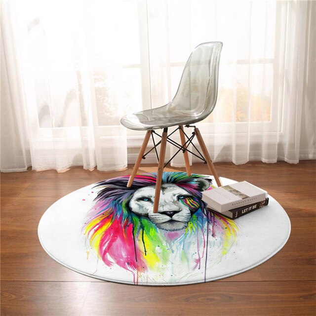 Tapis Rond Hippy Lion – Image 2