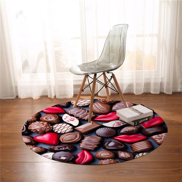 Tapis Rond Chocolat – Image 2