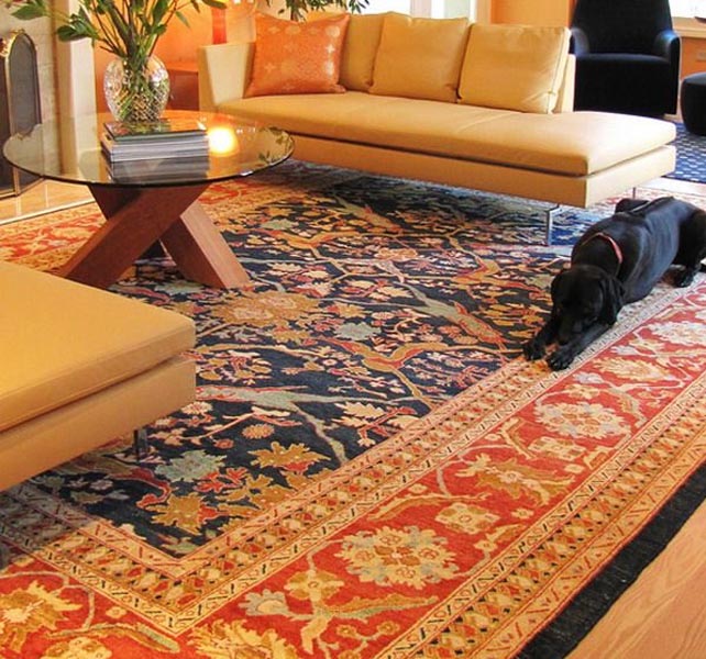 Tapis en soie douce dans le salon