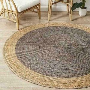 Tapis Rond Jute Gris