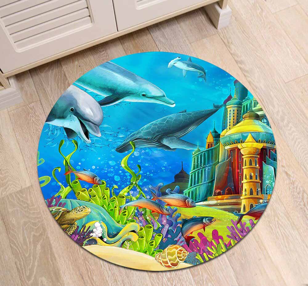 Tapis Rond Fond Marin – Image 2