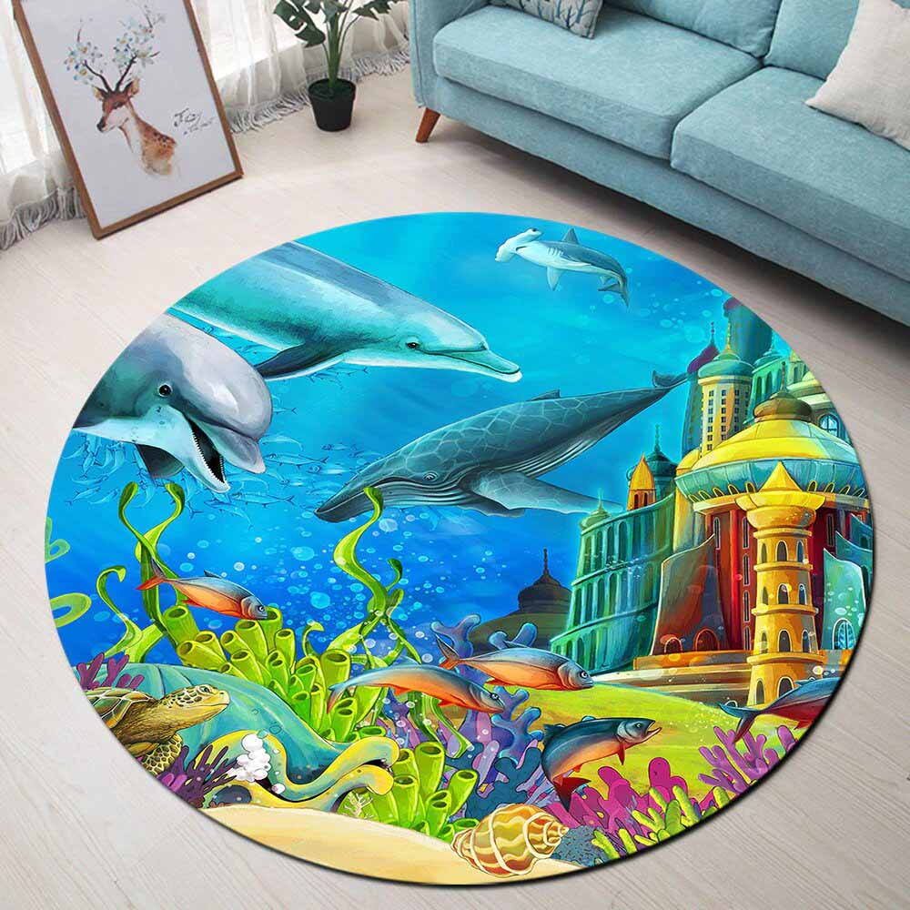 Tapis Rond Fond Marin – Image 3