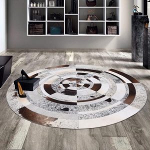 Tapis Rond en Cuir