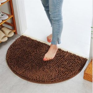 Tapis de Bain Demi-Rond Marron