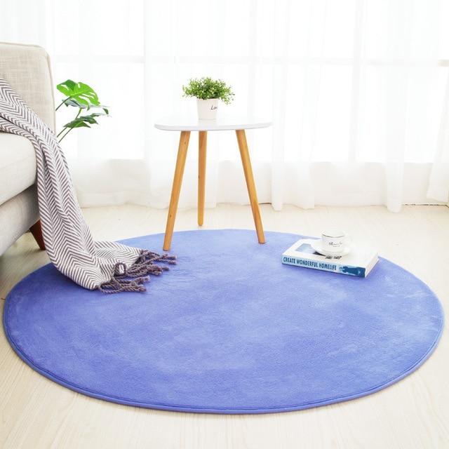 Tapis De Bain Rond Bleu