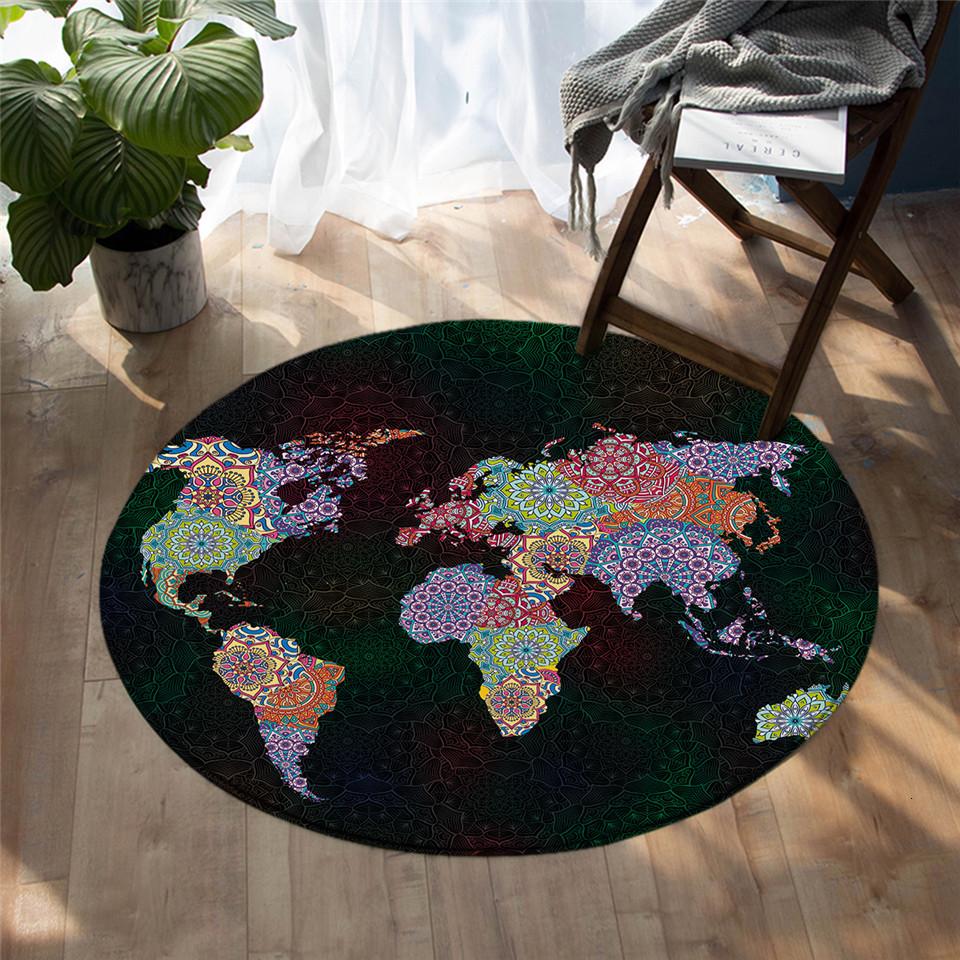Tapis Rond Planète Mandala