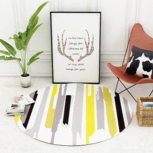 Tapis Rond Traits de Peinture