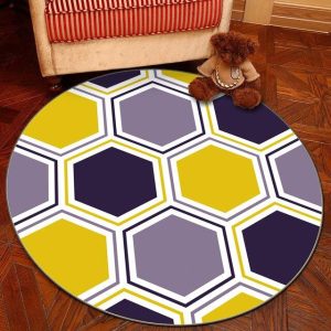 Tapis Rond Géométrie Colorée