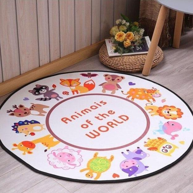 Tapis Rond Les Animaux Du Monde