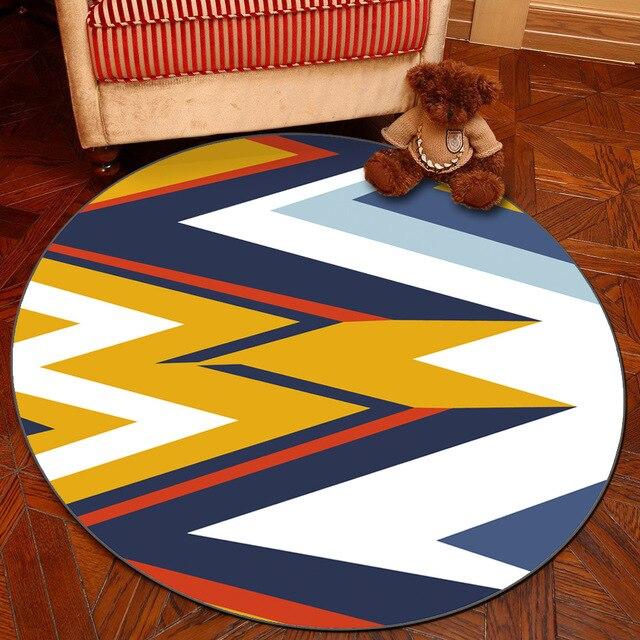 Tapis Rond Motifs Abstraits