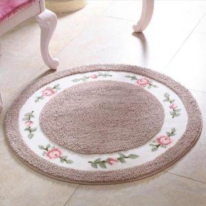 Tapis Rond Poils Marron