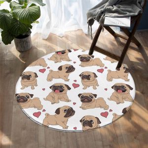Tapis Rond Amour de Bulldog