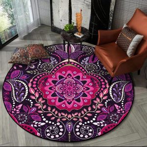 Tapis Rond Aubergine