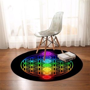 Tapis Rond Avec Les 7 Chakras
