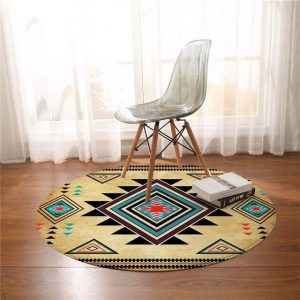 Tapis Rond Aztèque