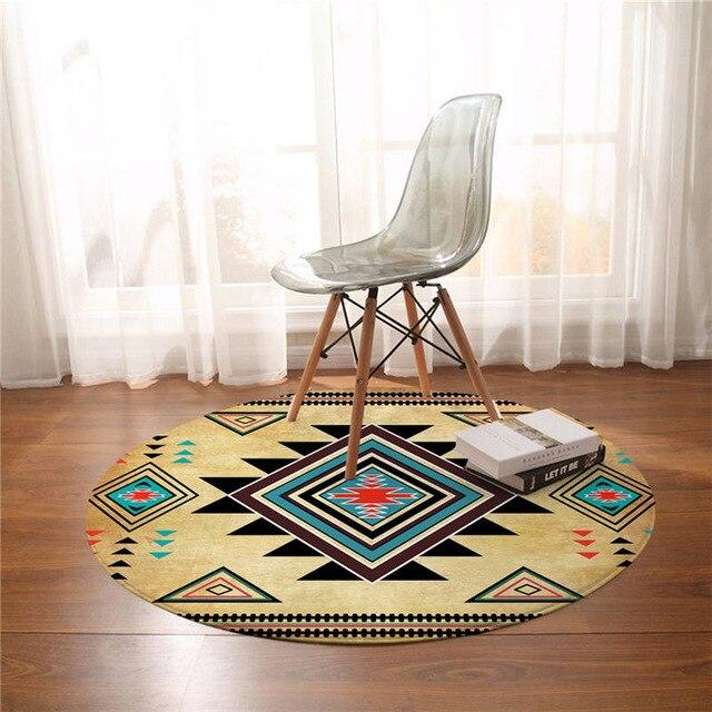 Tapis Rond Aztèque