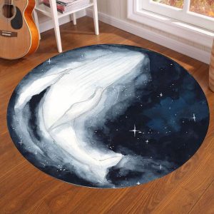 Tapis Rond Baleine Céleste