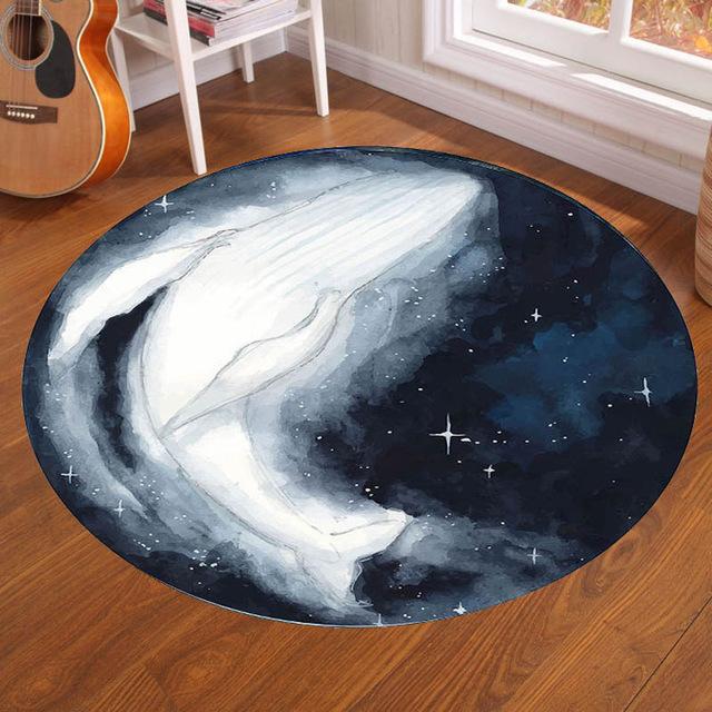 Tapis Rond Baleine Céleste