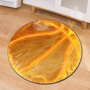 Tapis Rond Basket Enflammé