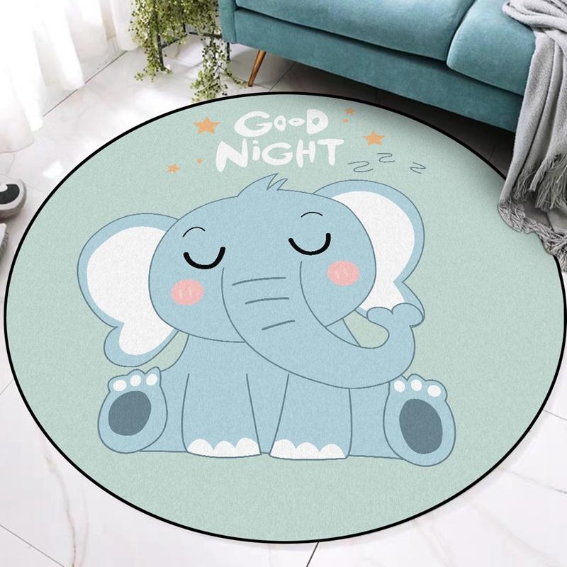 Tapis Rond Bébé Éléphant